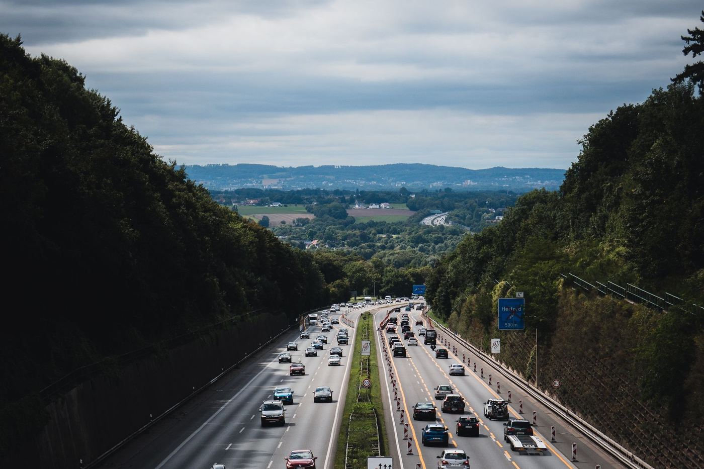 Autoroute allemande vue de dessus